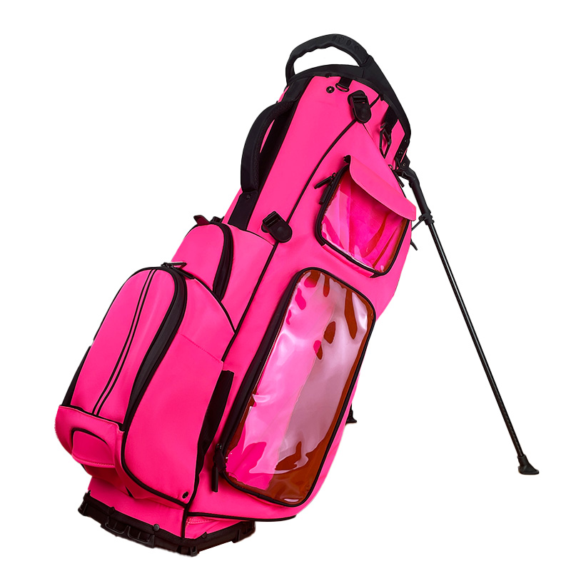 Customizable Pink Nylon 14-Way Light Stand Golf Bag