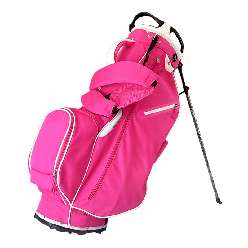 Pink Canvas 7-Way Wholesale Golf Bag with Stand