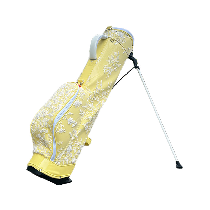 Yellow Leather Lightest Golf Bag With Stand