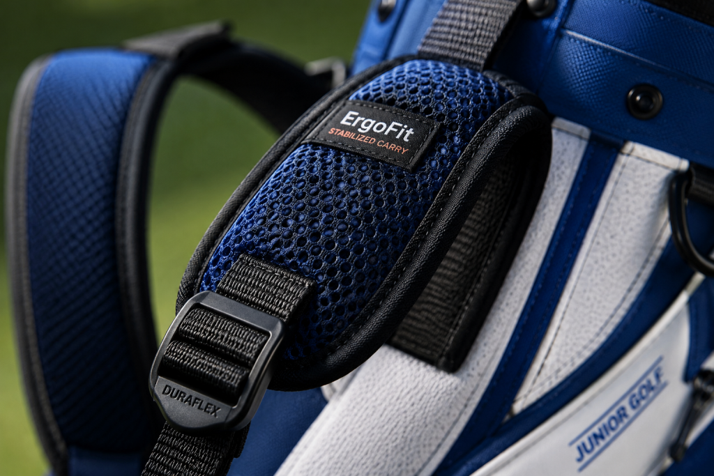 Ergonomic EVA foam dual-straps for spinal protection in wholesale Junior Golf Bags